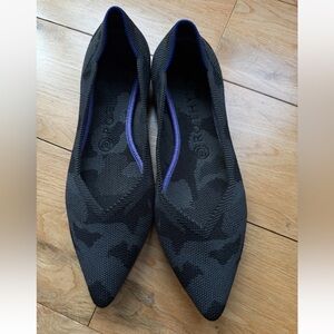 Rothy's The Point Dark Camo Ballet Flat Gray Comfort Retired 9